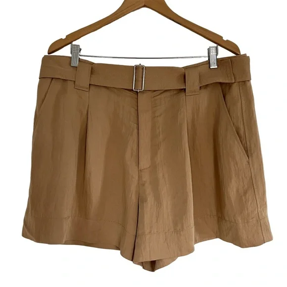 A.L.C. Grayson Belted High Waisted Shorts In Tawny Size 14